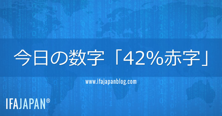 今日の数字「42％赤字」-IFA-JAPAN-Blog