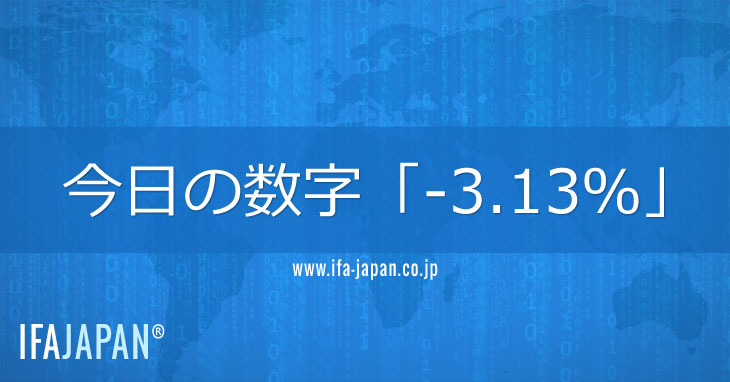 今日の数字「-3.13％」---IFA-JAPAN