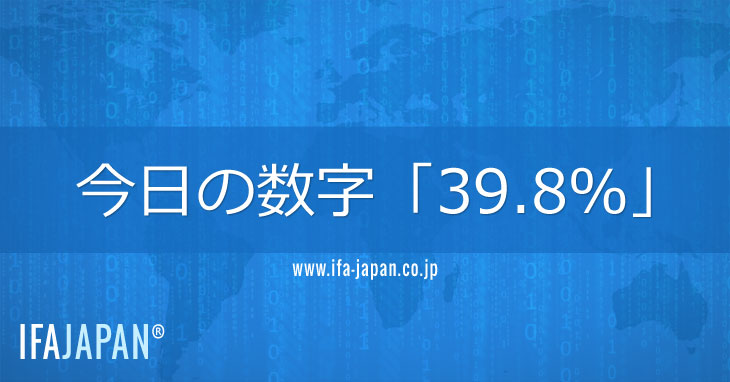 今日の数字「39.8％」---IFA-JAPAN