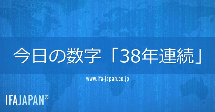 今日の数字「38年連続」---IFA-JAPAN