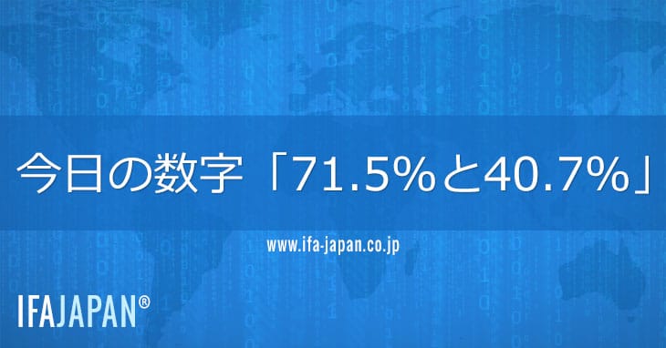 今日の数字「71.5%と40.7%」 Ifa Japan