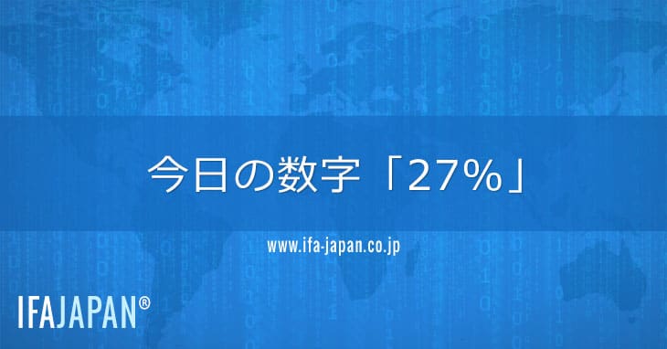 今日の数字「27%」 Ifa Japan