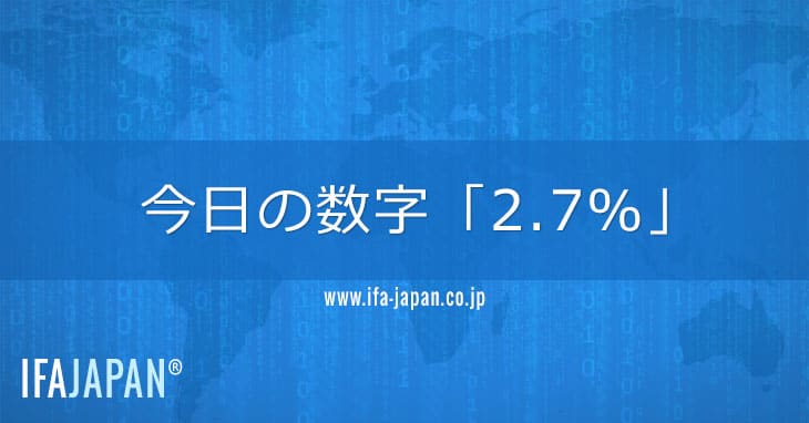 今日の数字「2.7%」 Ifa Japan